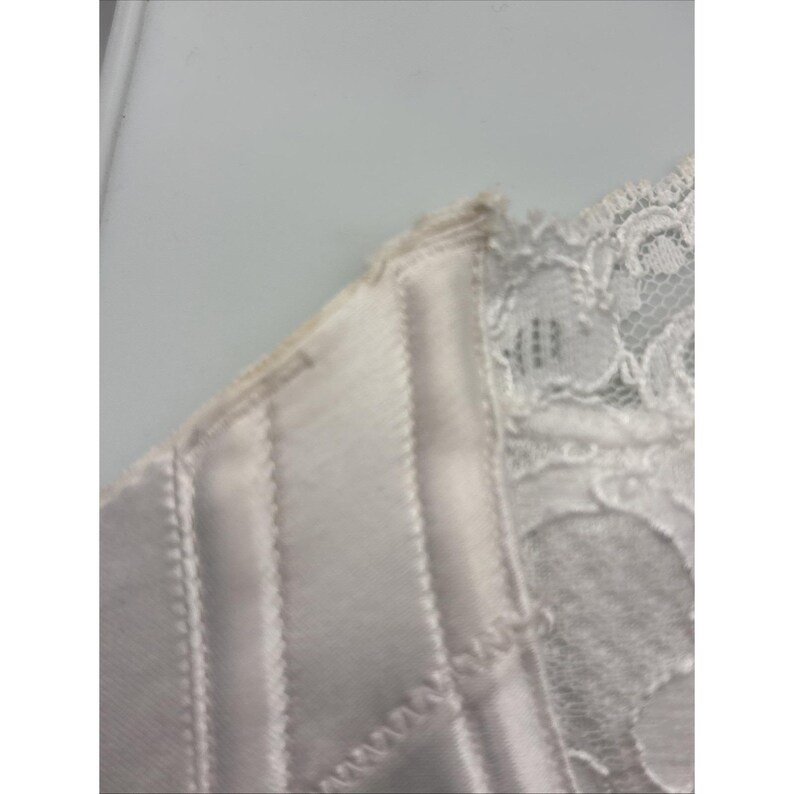 Vtg Victorias Secret Bustier Bra 34B White Floral Lace Strapless Lingerie Extend imagem 6