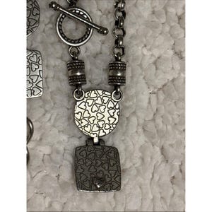 Vintage BRIGHTON Silver necklace Set Horse Hair like, Bracelet Earrings Bild 8