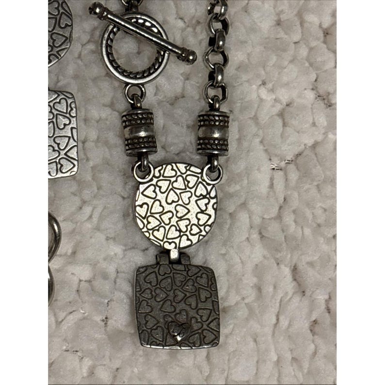 Vintage BRIGHTON Silver necklace Set Horse Hair like, Bracelet Earrings Bild 8