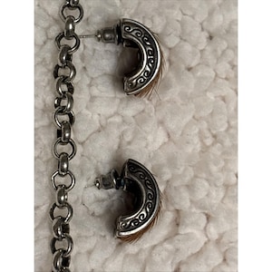 Vintage BRIGHTON Silver necklace Set Horse Hair like, Bracelet Earrings Bild 10