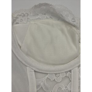 Vtg Victorias Secret Bustier Bra 34B White Floral Lace Strapless Lingerie Extend imagem 11
