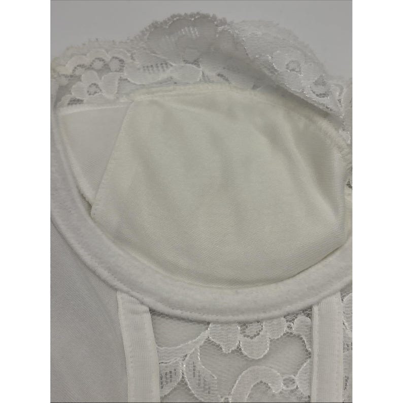 Vtg Victorias Secret Bustier Bra 34B White Floral Lace Strapless Lingerie Extend imagem 11