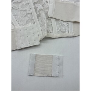 Vtg Victorias Secret Bustier Bra 34B White Floral Lace Strapless Lingerie Extend imagem 16