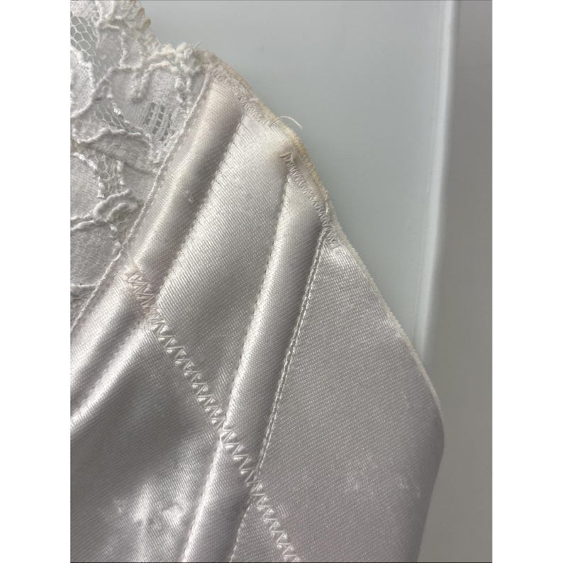 Vtg Victorias Secret Bustier Bra 34B White Floral Lace Strapless Lingerie Extend imagem 7