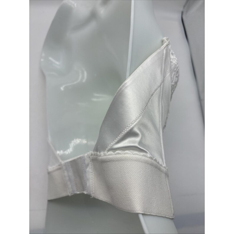 Vtg Victorias Secret Bustier Bra 34B White Floral Lace Strapless Lingerie Extend imagem 9