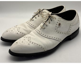 Vintage 80s Footjoy White Black Saddle Golf Shoes 10.5C - Etsy