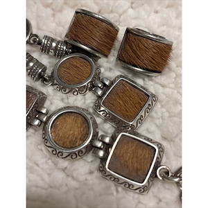 Vintage BRIGHTON Silver necklace Set Horse Hair like, Bracelet Earrings Bild 12