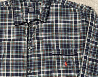 ViTG Polo Ralph Lauren Mens Pajama Shirt Mens Blue Sleepwear Pony L/XL