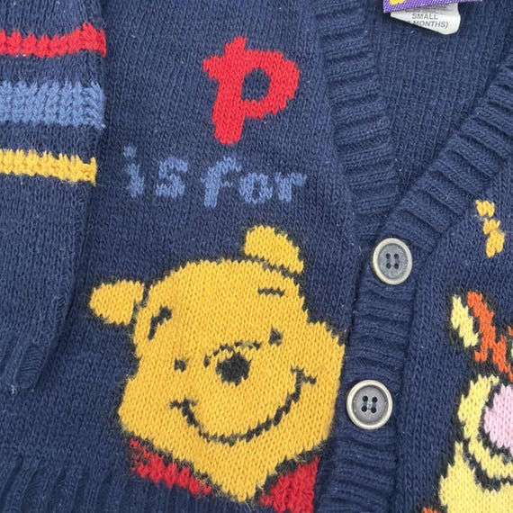 vintage Disney Winnie the Pooh knit toddler cardi… - image 2