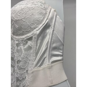 Vtg Victorias Secret Bustier Bra 34B White Floral Lace Strapless Lingerie Extend imagem 4