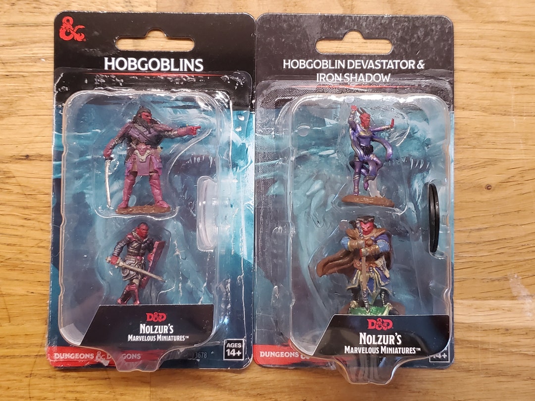 D&D Nolzur's Miniatures: Hobgoblin Fighter & Wizard - Unpainted Primed DND RPG Figures - View #2