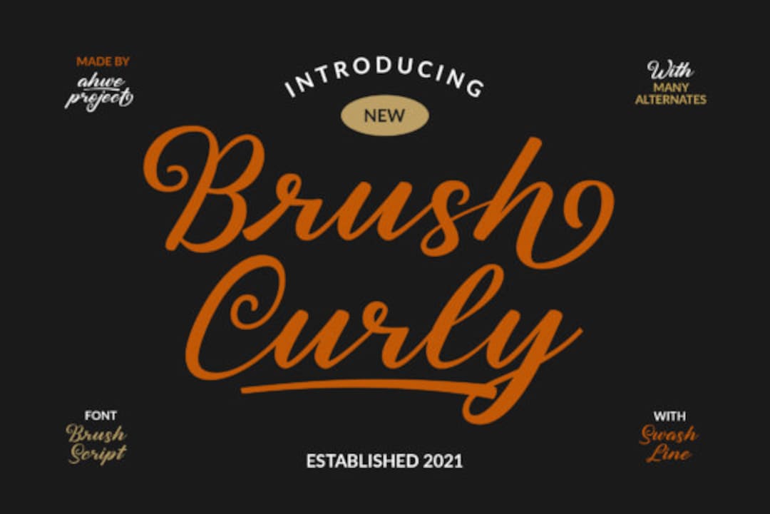 Brush Curly Font, Script Font, Brush Font, Calligraphy Font,modern Font ...