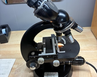 Vintage Carl Zeiss Laboratory Microscope Model KF Germany 4234184 w/ Case Accessories Manual