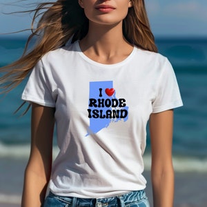 I Love Rhode Island ユニセックス ジャージー 半袖Tシャツ