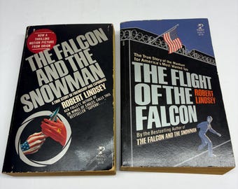 The Falcon and the Snowman + Flight of the Falcon Robert Lindsey Vintage Spy Books