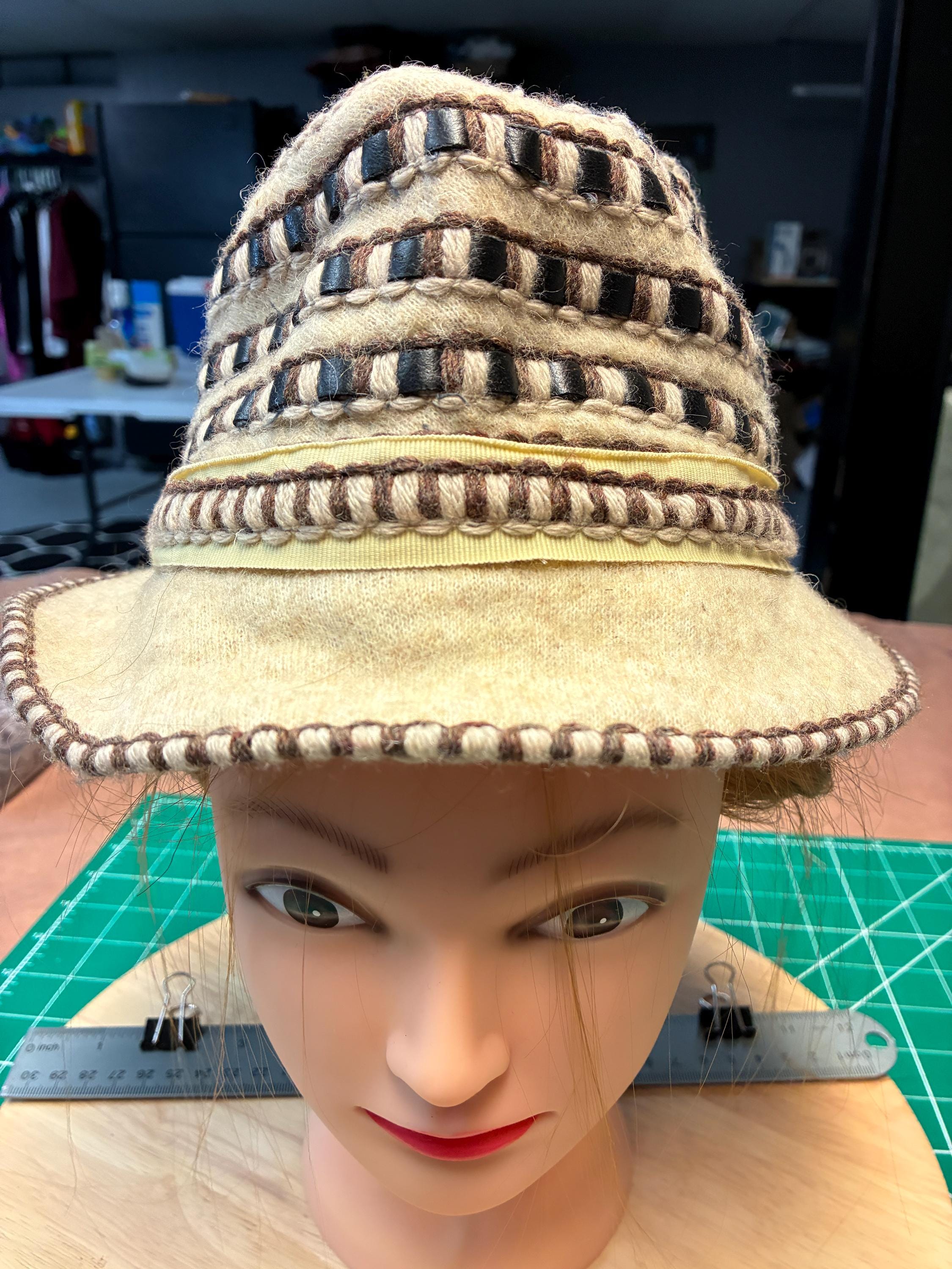 Daniele Meucci Wide Straw Hat Women’s One Size Made In Italy Daniele Meucci Striped Panama Hat Italian Designer Florence  main image 2