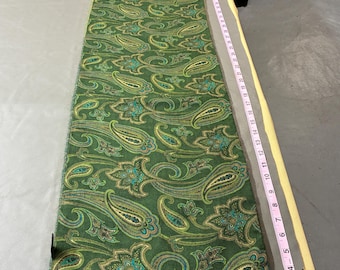 Vintage Italian Mohair Wool Scarf Green Paisley Made in Italy Soft Knit Muffler