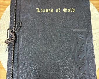 Vintage 1960 Leaves of Gold Inspirational Book | Faux Leather Gift Edition | Coslett Publishing