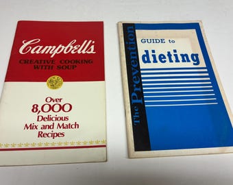 Vintage Cookbook Lot Campbell’s Cooking With Soup 1985 & 1960 Rodale Diet Book