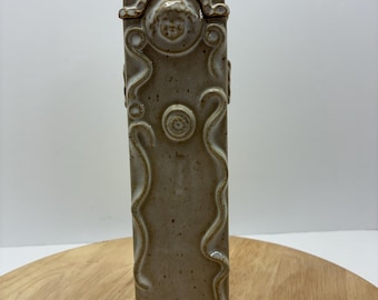 Signed Studio Pottery Lidded Vessel 2004 NC | Handmade Ceramic Inkwell Style | Sculptural Art Pottery Box