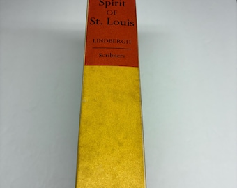 1975 The Spirit of St. Louis Charles Lindbergh Scribner Slipcase Edition Vintage Aviation Book