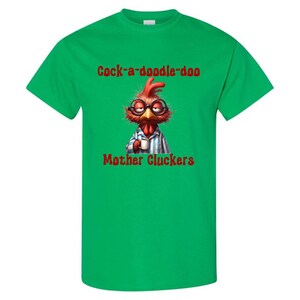 Funny Chicken T-shirt, Unisex cotton t-shirt, Chicken and coffee t-shirt