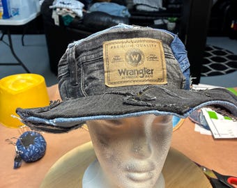 Upcycled Olive Green Brocade Bucket Hat XS (21”) | Tassel  display picture 1