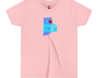 I Heart Rhode Island, I love Rhode Island, Kurzarm-T-Shirt für Jugendliche