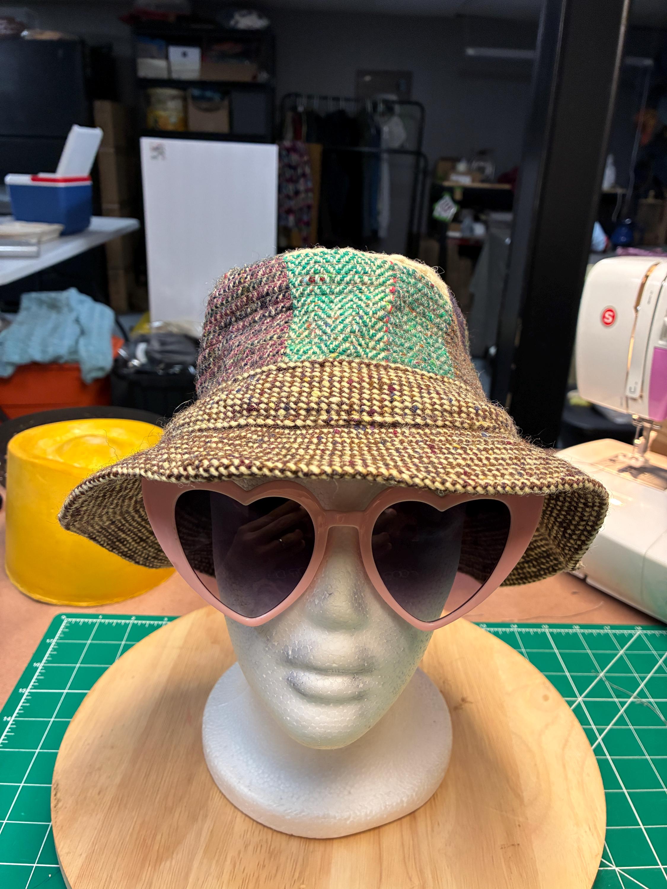 ?VTG Irish Speckled Wool Knit Bucket Hat Wee Thatch Hat Tweed main image 2