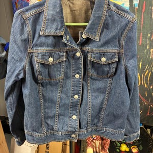COLDWATER CREEK Women's Denim Jean Jacket Plus 2X Cotton Stretch Button