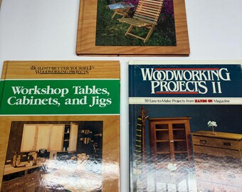 Vintage Woodworking Books Lot of 3 1980s DIY Furniture Workshop Plans Shopsmith Rodale