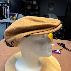 Vintage Pacific Trail Wool Blend Newsboy Cap, Camel Brown Flat Cap, Gatsby Style Hat, Lined, Unisex Fall/Winter Accessory