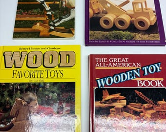 Vintage Wooden Toy Making Books Lot of 4 Woodworking Plans Rocking Horses 1980s 90s