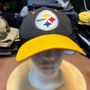 Vintage Pittsburgh Steelers NFL Pro Line Snapback Hat Black Gold Yellow Cap