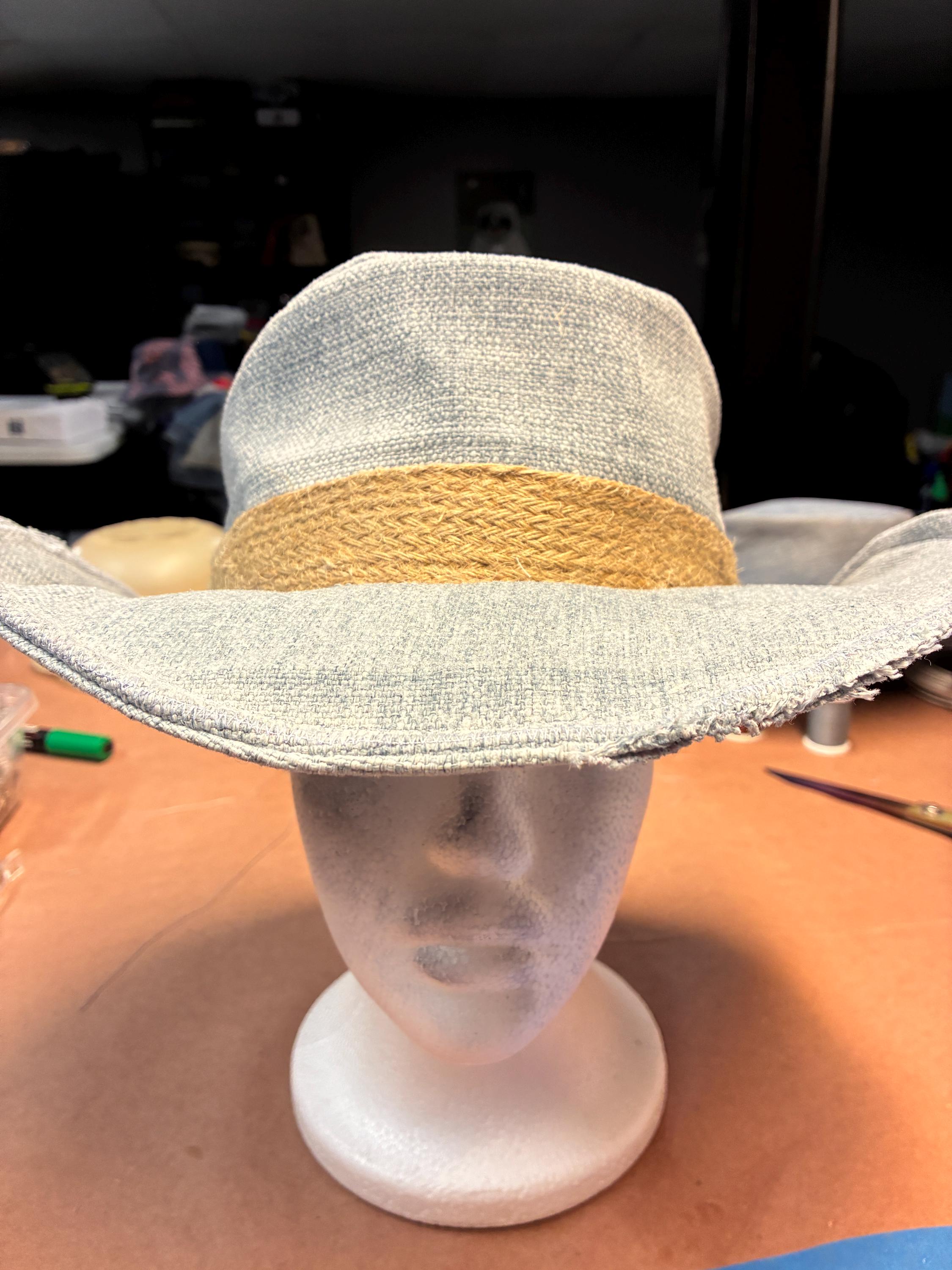 Straw Cowboy Hat with Shapeable Brim, Adjustable Western Straw Cattleman hat with Assorted Bands – Lucca Couture main image 2