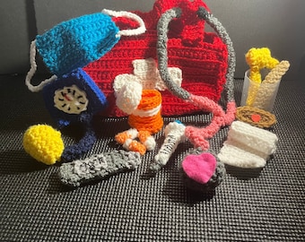 Crochet kids play hospital bag