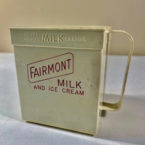 Milk Carton Holder, Fairmont Milk and Ice Cream, 1/2 Gallon Holder