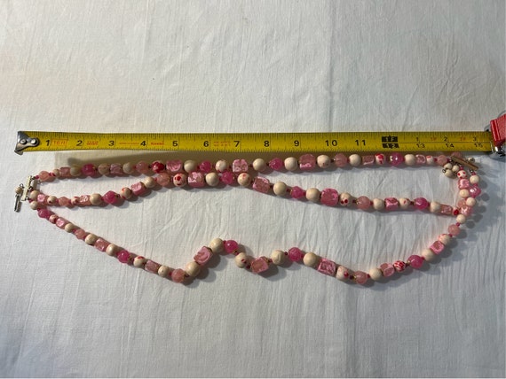 Multistrand Pink Beaded Adjustable Statement Neck… - image 6