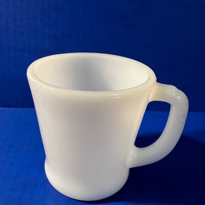 Fire King Oven Ware “D” Handle Milk Glass White Coffee Mug