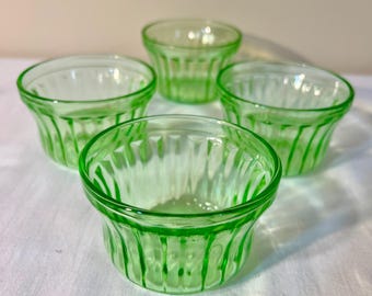 Anchor Hocking Uranium Jelly Jars - Set of Four