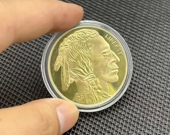 Rare American Bull Old Man Head Gold Coin Collection - A Must-Have for Collectors!