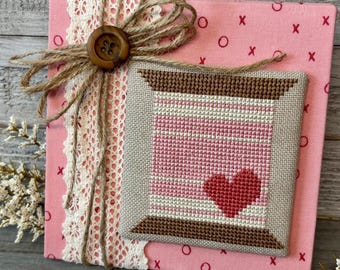 Heart with Stripes Spool by Crafty Bluebonnet Designs - Cross Stitch Paper Pattern