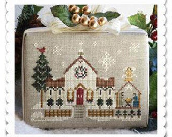 Hometown Holiday Town Church by Little House Needleworks - Cross Stitch Paper Pattern