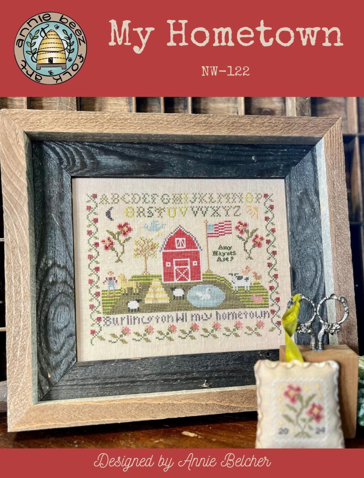 My Hometown Book by Annie Beez Folk Art - Cross Stitch Paper