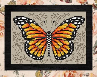 Orange Butterfly by Shannon Christine Designs - Cross Stitch Paper Pattern