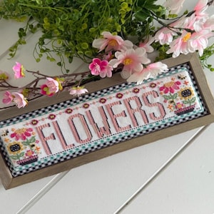 Flowers Word Swap by Stitching with the Housewives - Cross Stitch Paper Pattern