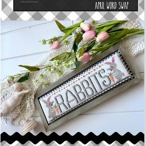 Rabbits Word Swap by Stitching with the Housewives - Cross Stitch Paper Pattern
