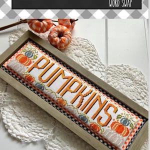 Pumpkins Word Swap by Stitching with the Housewives - Cross Stitch Paper Pattern