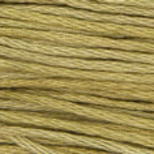 May include: A close-up of a spool of gold metallic embroidery floss.