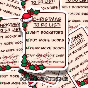 Naklejka na świąteczną listę Kindle, naklejka na książki, naklejka na książkę, winylowa naklejka Kindle, naklejka Kindle Unlimited,